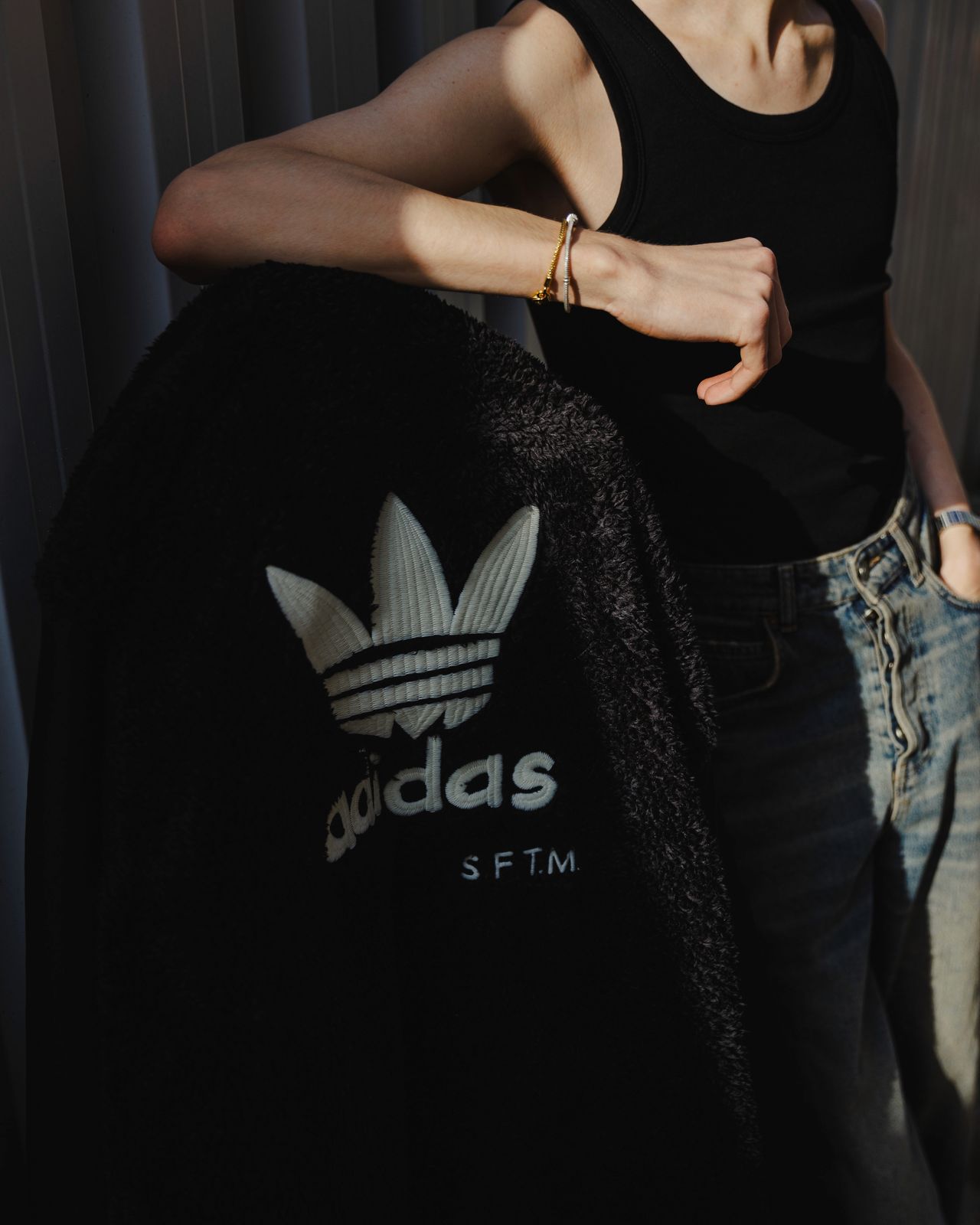 Adidas streetwear campaign photography close-up hoodie detail — Thomas Habr commercial photographer