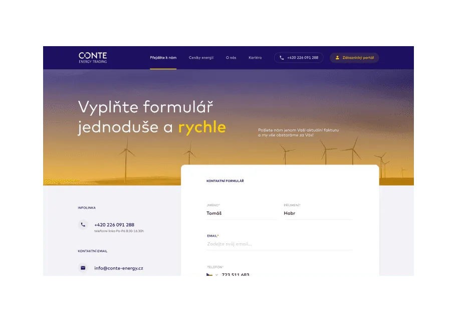 Conte Energy — Web design