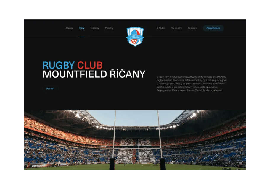 Rugby Club Ricany — Web design